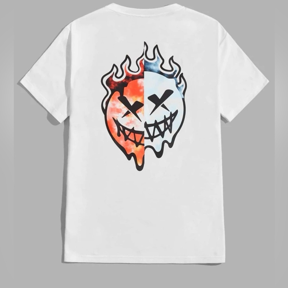 SHEIN Men Cartoon & Fire Print Tee
White L (40) Brand New